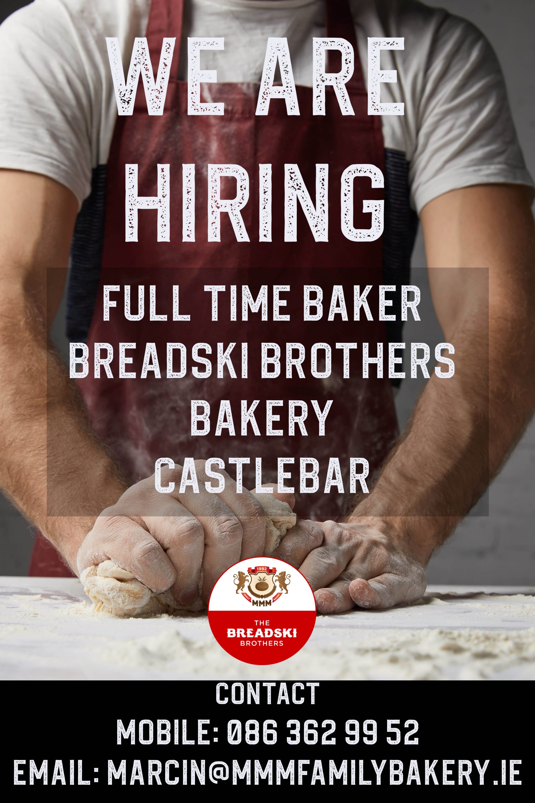 Job Opportunity: Baker - MMM Family Bakery Castlebar